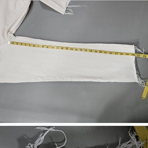 Zara Cream Color Jeans Size 2 Button Fly Raw Hem - Picture 10 of 10